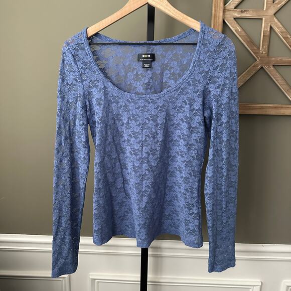 Anthropologie Maeve Long Sleeve Lace Layering Top Medium - Picture 2 of 5